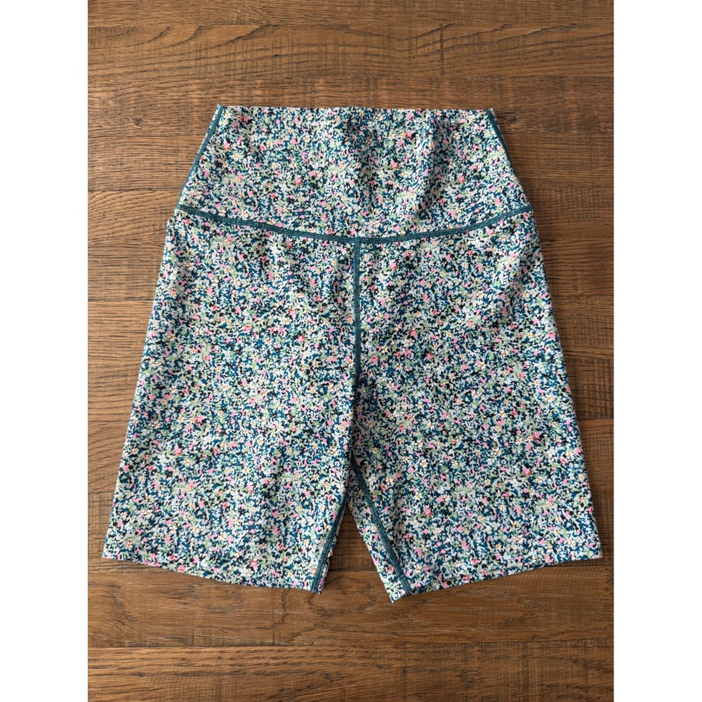 Sage Collective Floral Activewear Set Bra and Biker Shorts Blue Pink Size Medium - Picture 6 of 10